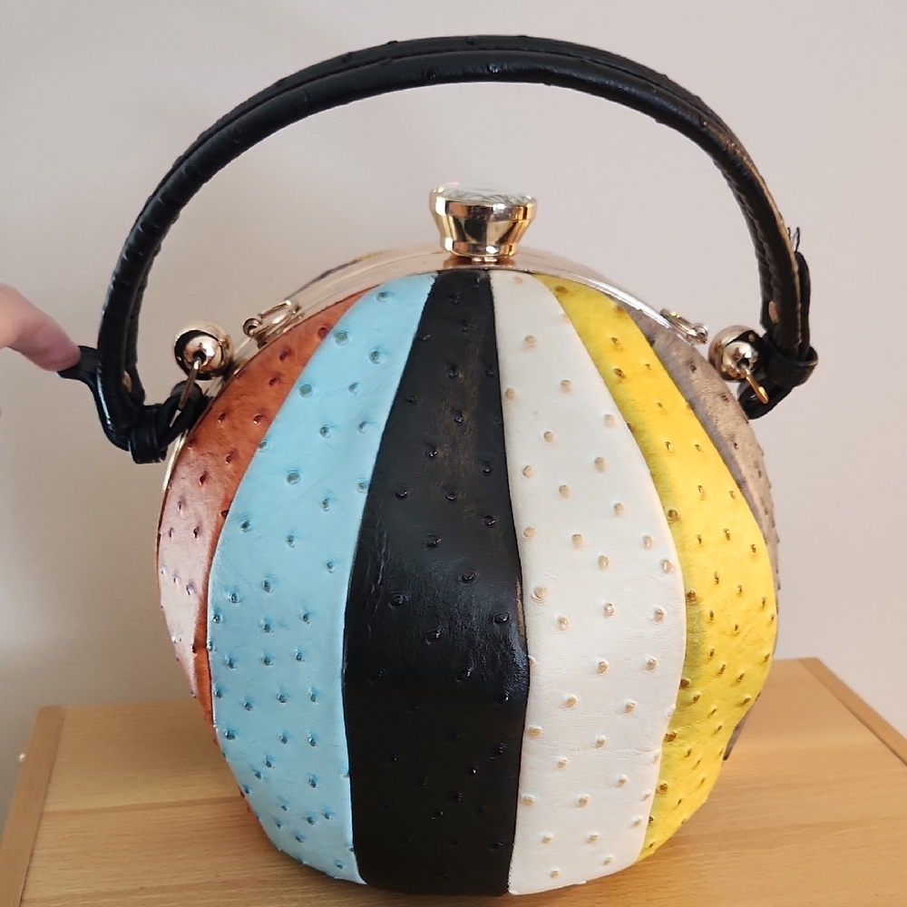 Touch by Alyssa Milano Multi Color Globe Bag with Gold-Toned Hardware